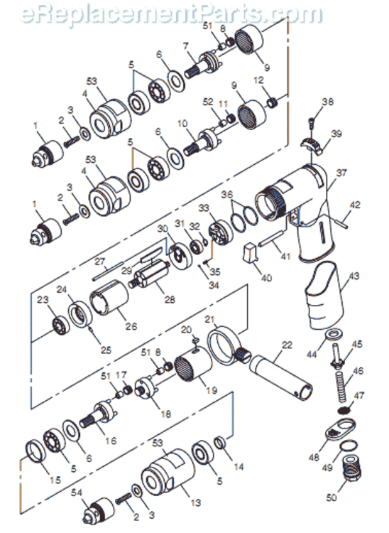 Page A Diagram and Parts List for CP789R-42 T025198 Chicago Pneumatic Drill